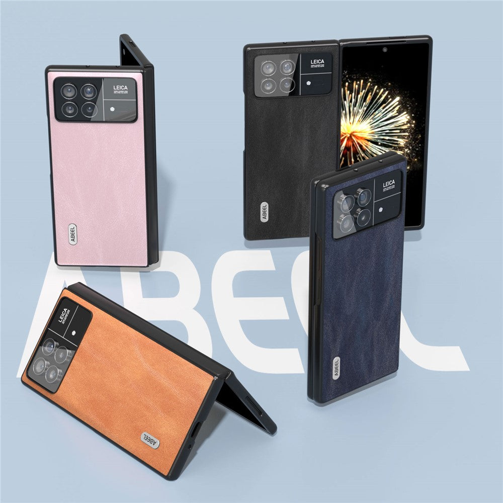 ABEEL For Xiaomi Mix Fold 3 5G PU Leather Coated PC Anti-Drop Case Cowhide Texture Shockproof Phone Cover