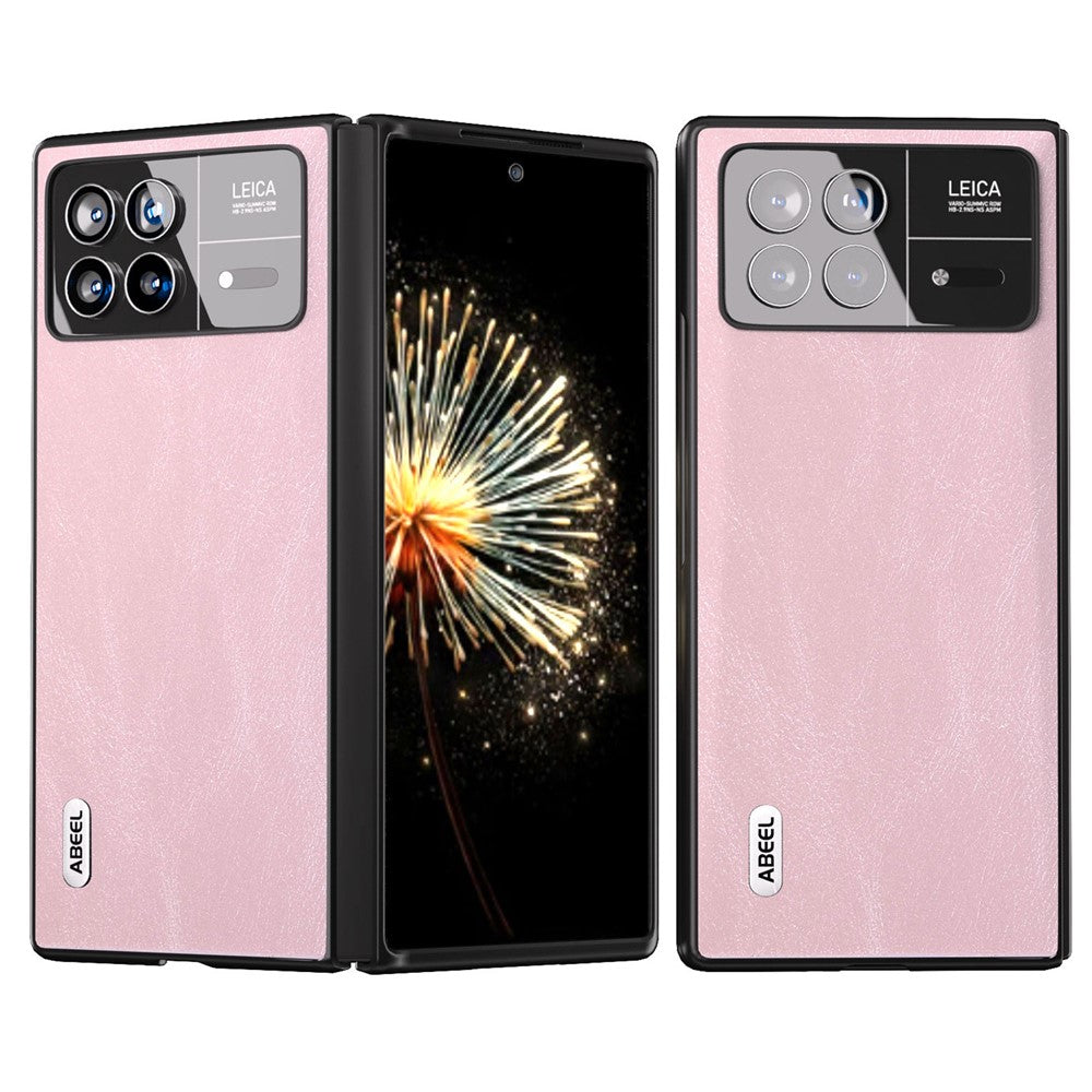 ABEEL For Xiaomi Mix Fold 3 5G PU Leather Coated PC Anti-Drop Case Cowhide Texture Shockproof Phone Cover