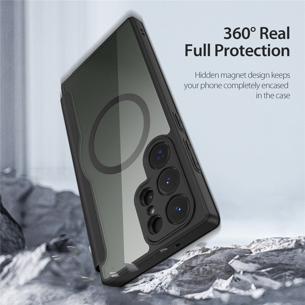 For Samsung Galaxy S23 Ultra Leather Case DUX DUCIS Skin X Pro Series Flip Cover Magnetic Case