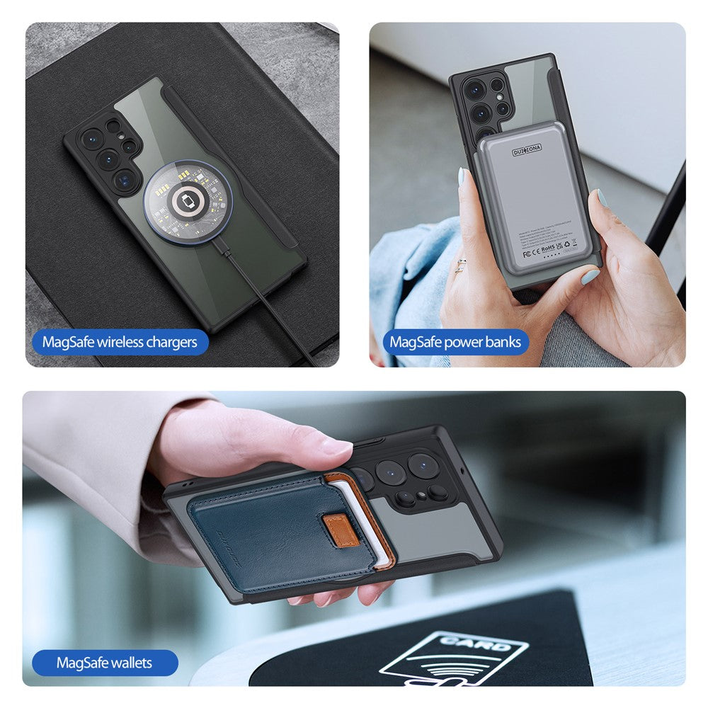 For Samsung Galaxy S23 Ultra Leather Case DUX DUCIS Skin X Pro Series Flip Cover Magnetic Case