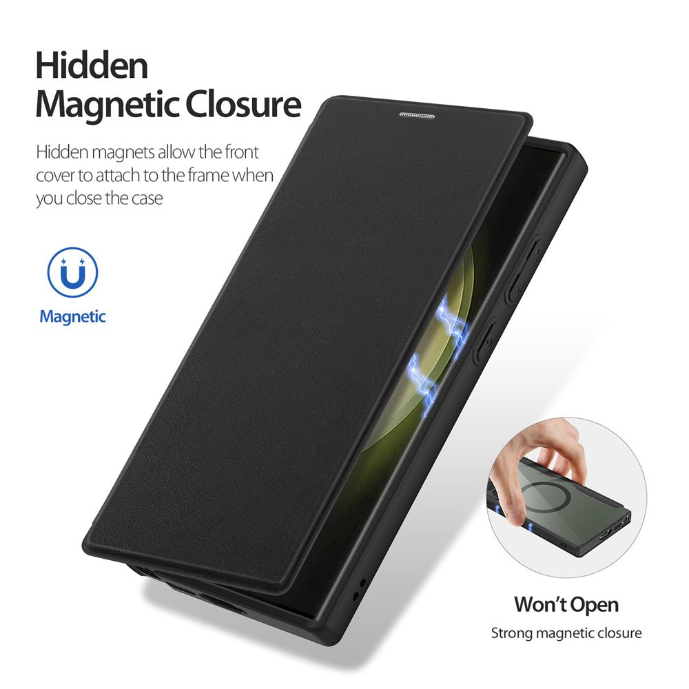 For Samsung Galaxy S23 Ultra Leather Case DUX DUCIS Skin X Pro Series Flip Cover Magnetic Case