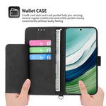 For Huawei Mate 60 Pro Phone Leather Case Imprinted Flower Stand Wallet Cover with Wrist Strap + Shoulder Strap