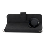 For Huawei Mate 60 Pro Phone Leather Case Imprinted Flower Stand Wallet Cover with Wrist Strap + Shoulder Strap