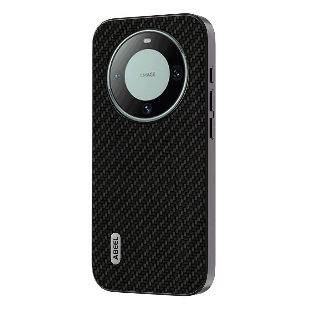 ABEEL For Huawei Mate 60 Pro Carbon Fiber Texture Phone Case PU Leather+PC+TPU Phone Cover