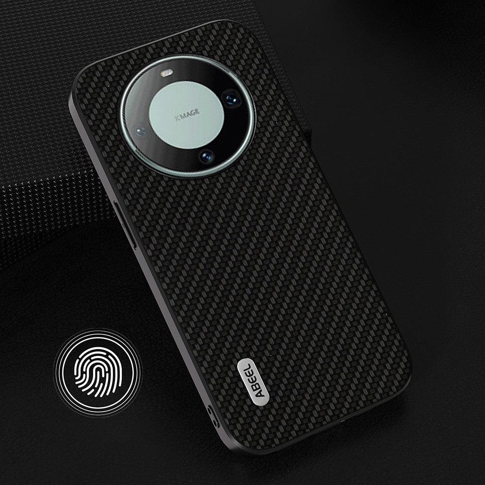 ABEEL For Huawei Mate 60 Pro Carbon Fiber Texture Phone Case PU Leather+PC+TPU Phone Cover
