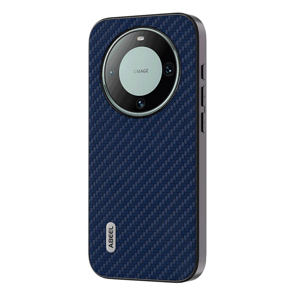 ABEEL For Huawei Mate 60 Pro Carbon Fiber Texture Phone Case PU Leather+PC+TPU Phone Cover