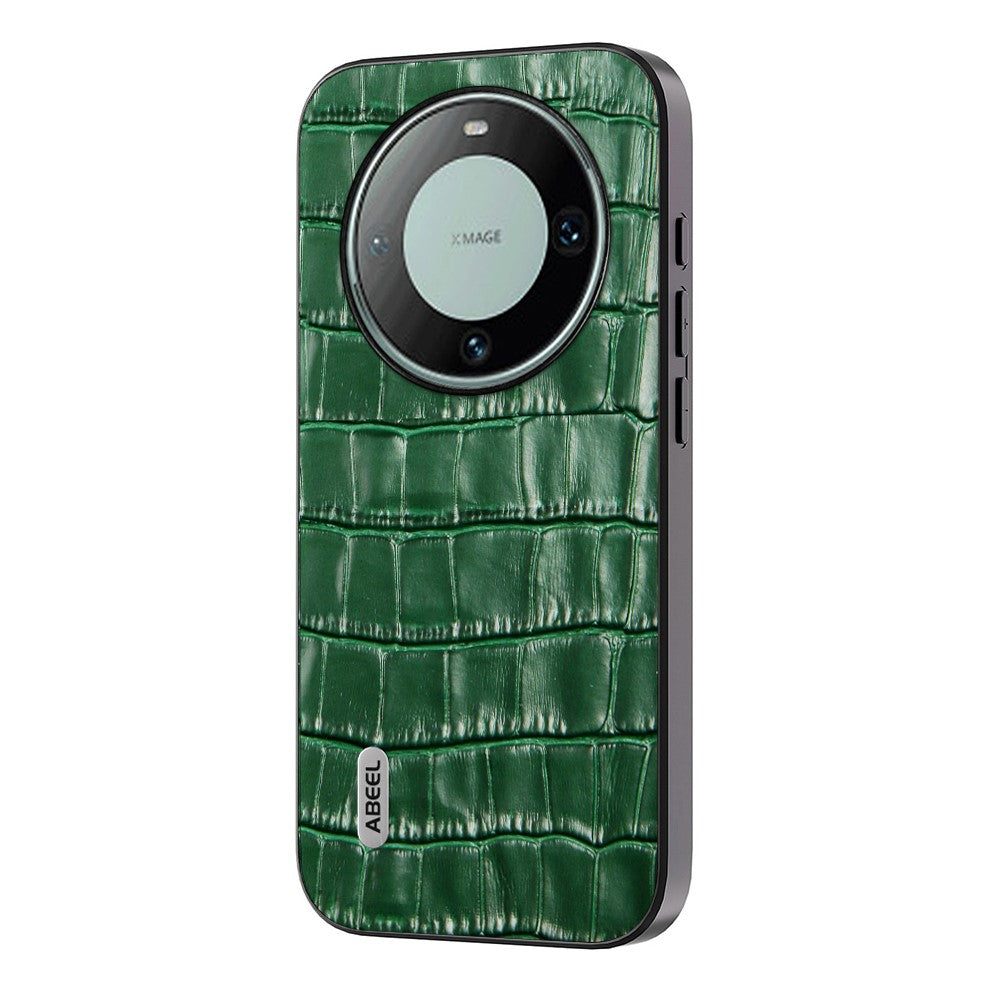 ABEEL For Huawei Mate 60 Cowhide Leather+TPU+PC Phone Case Crocodile Texture Smartphone Cover