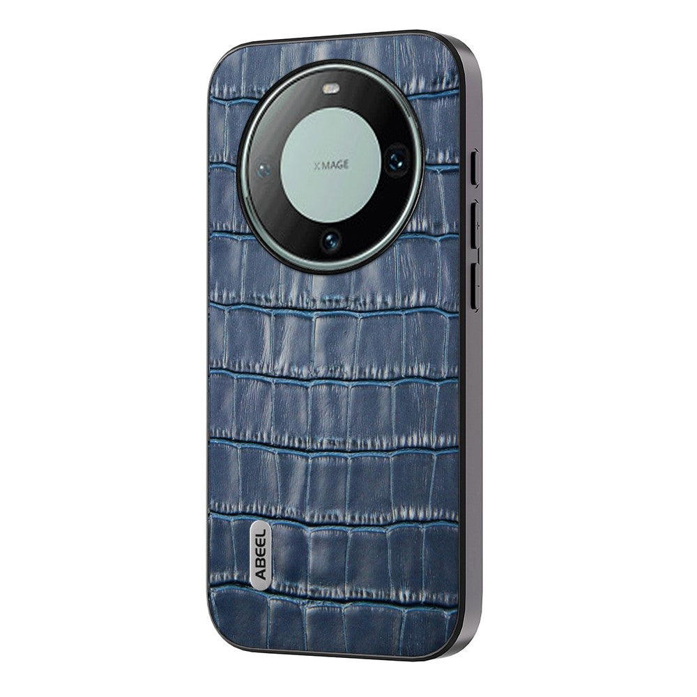 ABEEL For Huawei Mate 60 Pro Crocodile Texture Phone Cover Cowhide Leather+TPU+PC Phone Case