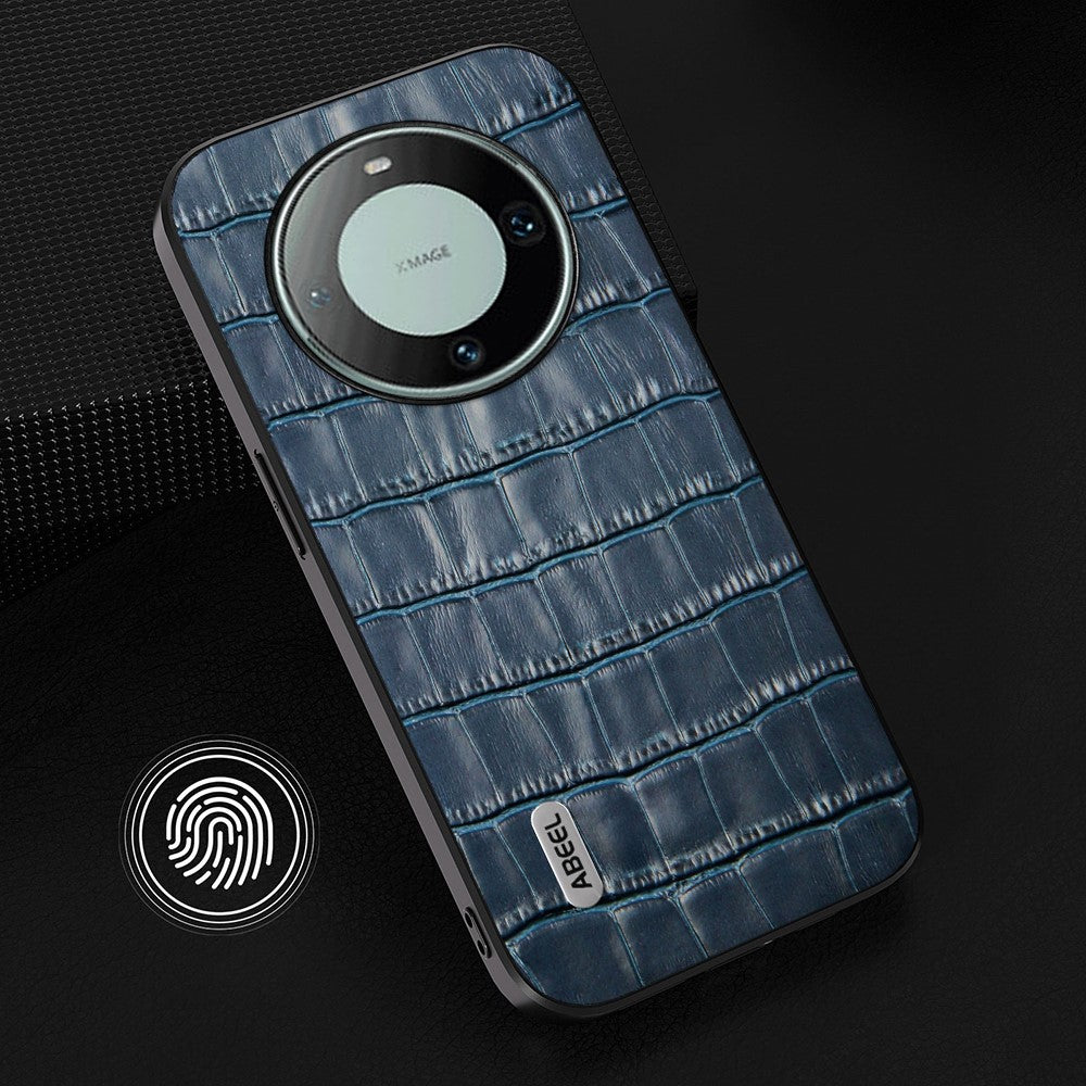 ABEEL For Huawei Mate 60 Pro Crocodile Texture Phone Cover Cowhide Leather+TPU+PC Phone Case