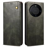 Huawei Mate 60 Pro stativplånbok läderfodral vaxigt galet hästskal mobilfodral
