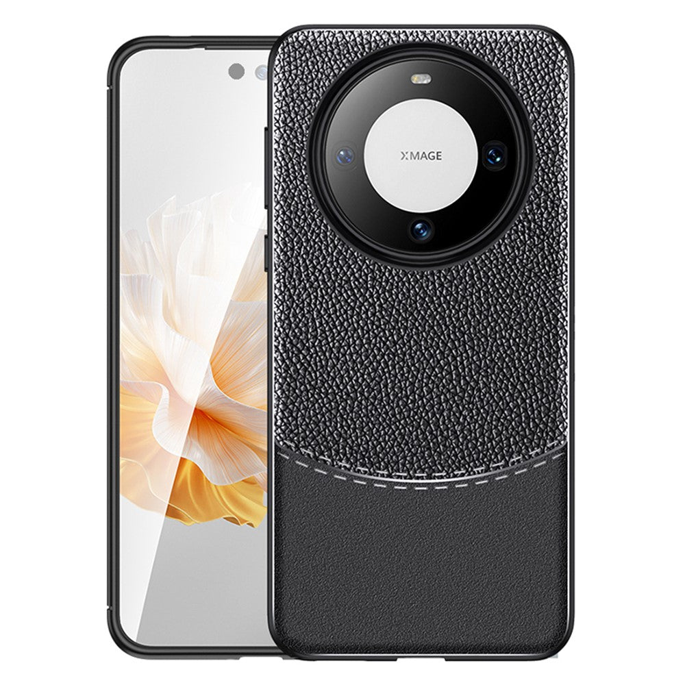 Huawei Mate 60 Pro Reptåligt Skyddande mobilskal Litchi Textur Flexibelt TPU-Skal