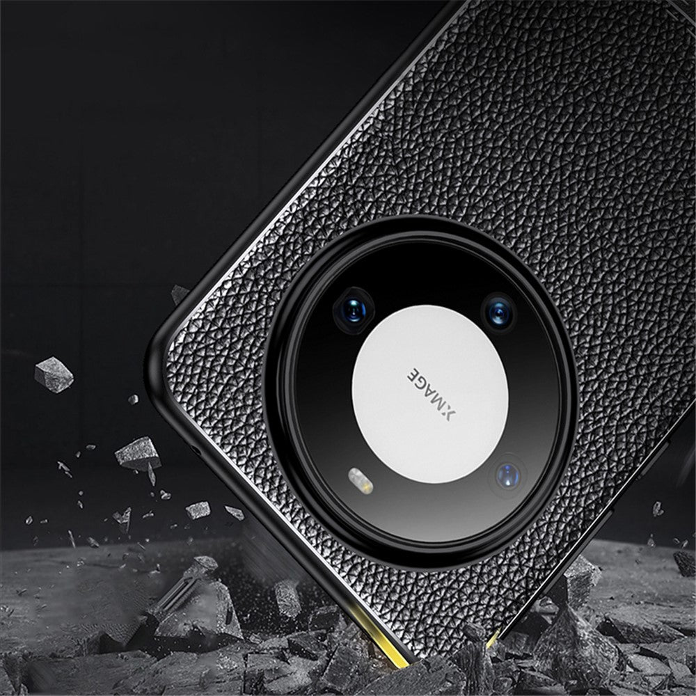 For Huawei Mate 60 Pro Anti-scratch Protective Phone Case Litchi Texture Flexible TPU Cover