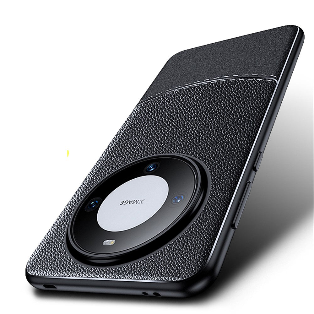 For Huawei Mate 60 Pro Anti-scratch Protective Phone Case Litchi Texture Flexible TPU Cover