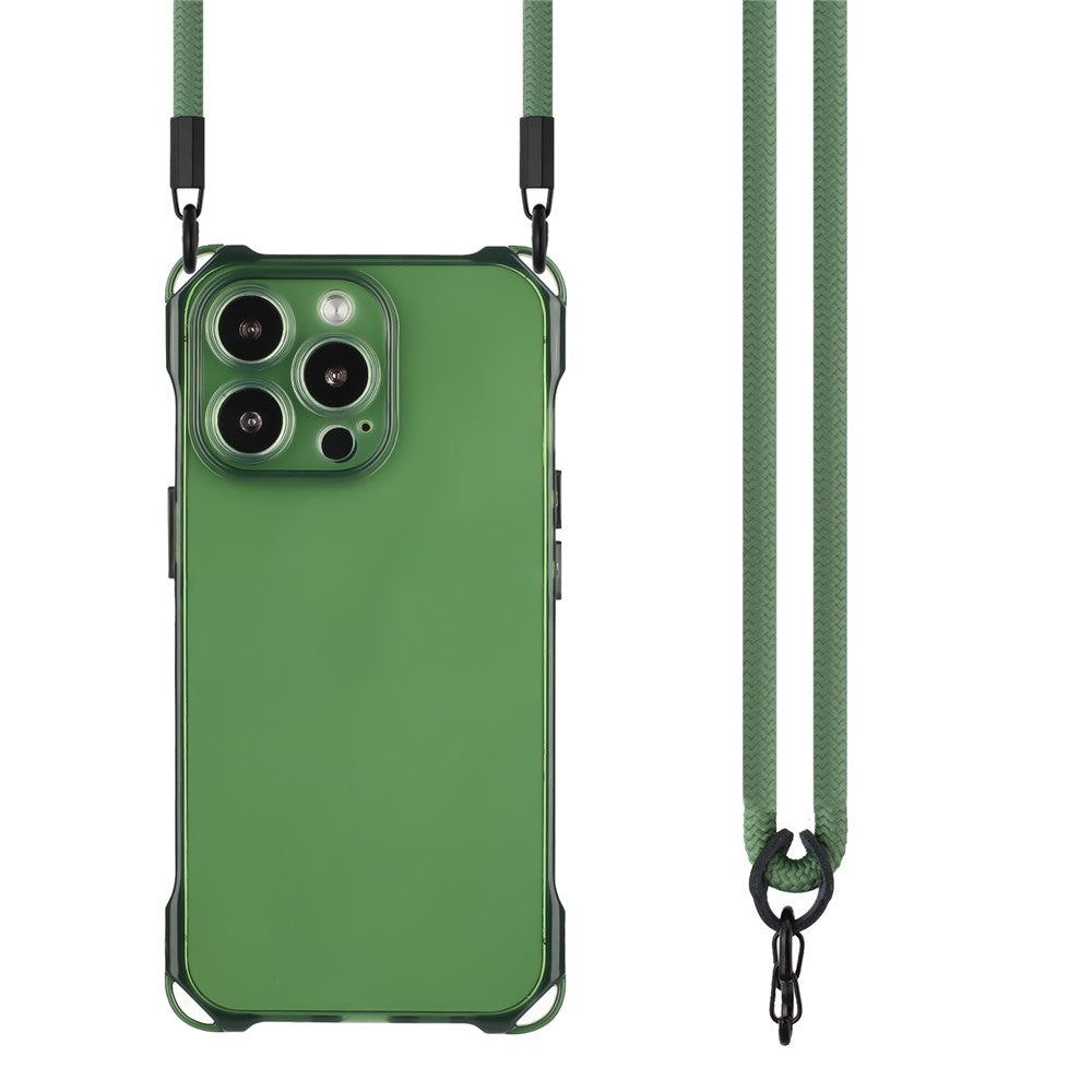 Til iPhone 15 Pro Max TPU Telefoncover Fire Hjørner Stødabsorberende Cover med Hængestrop