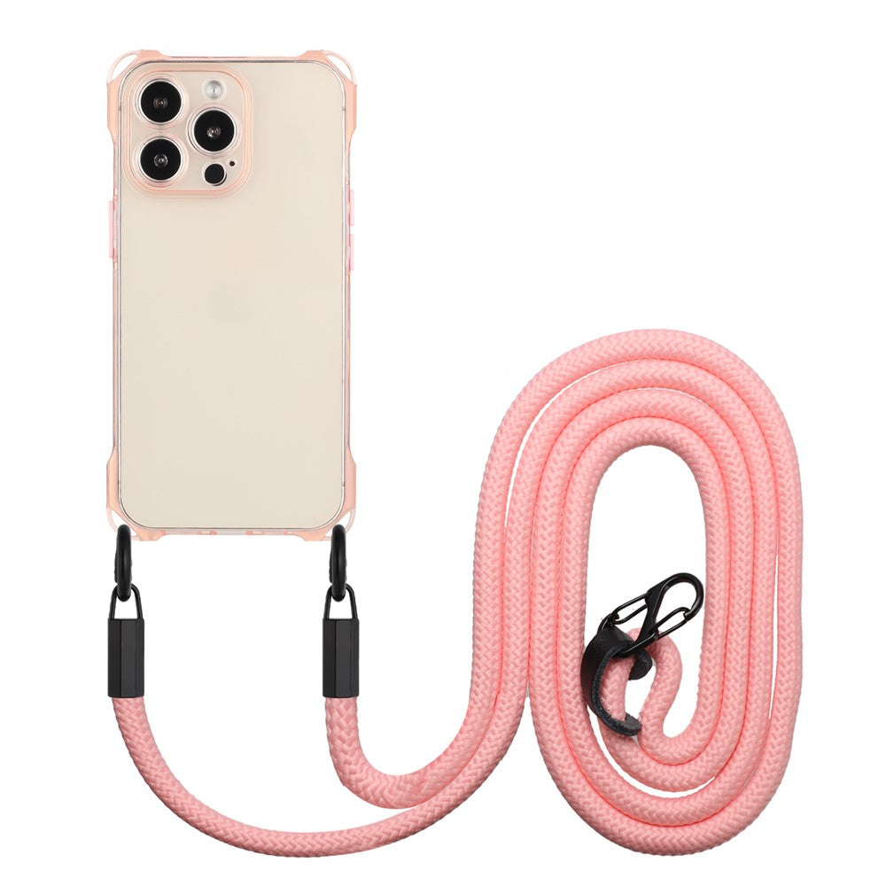 Til iPhone 15 Pro Max TPU Telefoncover Fire Hjørner Stødabsorberende Cover med Hængestrop