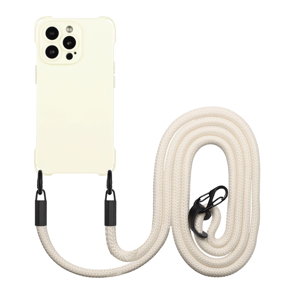 Til iPhone 15 Pro Max TPU Telefoncover Fire Hjørner Stødabsorberende Cover med Hængestrop