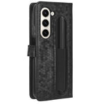 Til Samsung Galaxy Z Fold5 5G PU-læderpung med prikket prægning og stativfunktion samt penneholder