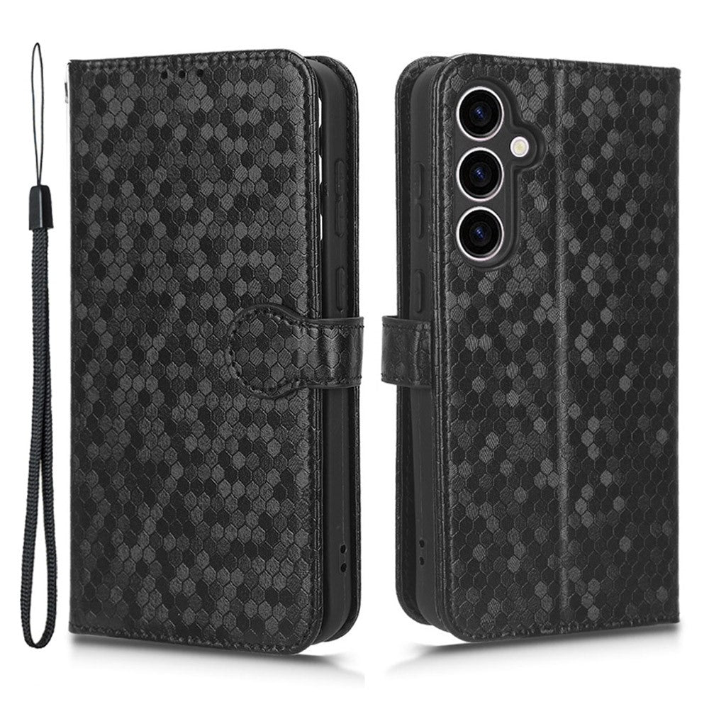 For Samsung Galaxy M34 5G / F34 5G PU Leather Stand Phone Case Dot Imprinted Wallet Cover