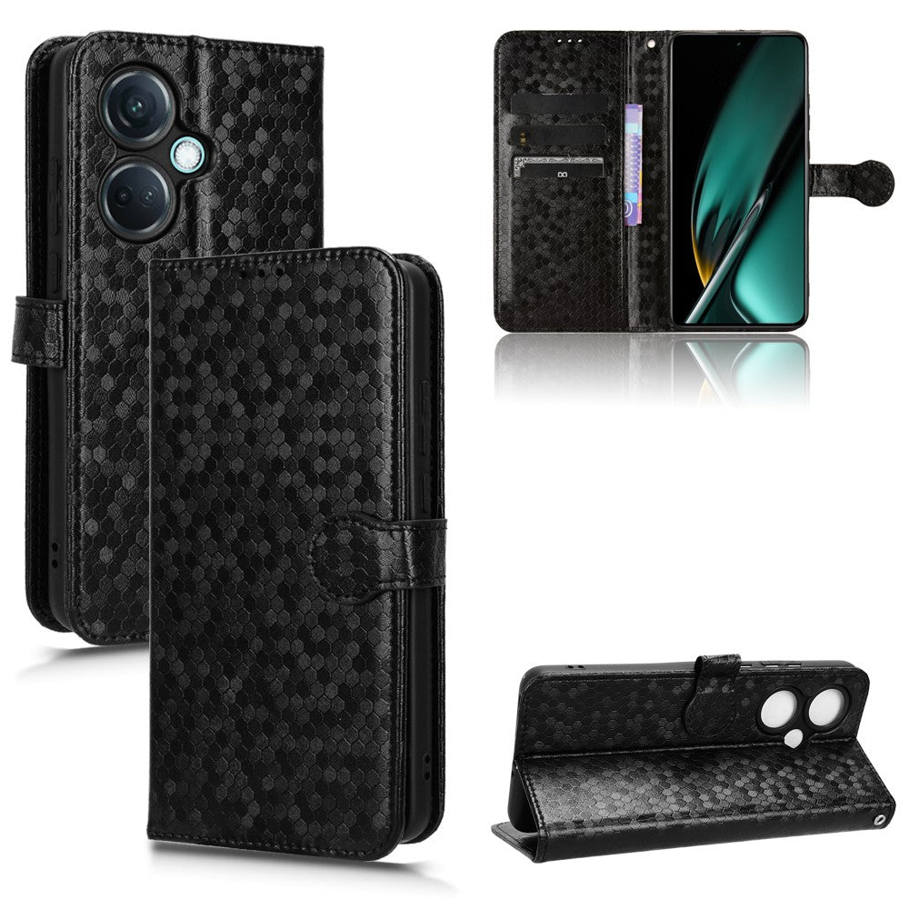 For OnePlus Nord CE3 5G / Oppo K11 5G Wallet Stand Phone Case Dot Imprinted PU Leather Cover