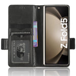 For Samsung Galaxy Z Fold5 5G Stand Phone Cover PU Leather Imprinted Triangle Wallet Case with Pen Holder