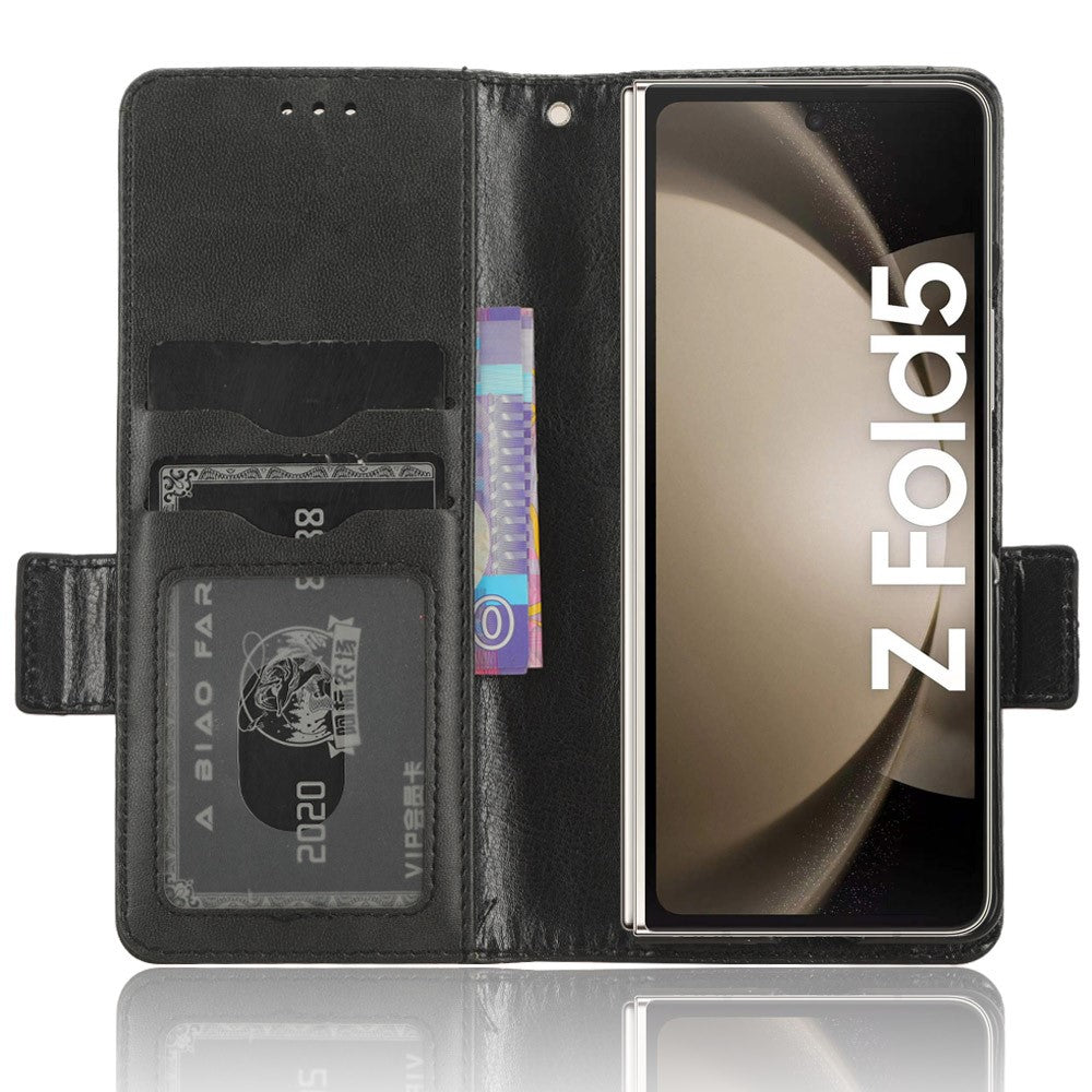 For Samsung Galaxy Z Fold5 5G Stand Phone Cover PU Leather Imprinted Triangle Wallet Case with Pen Holder