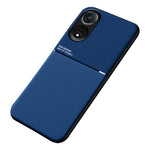Oppo A78 4G tekstureret stødsikkert cover, mobilcover i PU-læder + TPU med indbygget metalplade