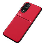 Oppo A78 4G tekstureret stødsikkert cover, mobilcover i PU-læder + TPU med indbygget metalplade