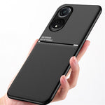 Oppo A78 4G tekstureret stødsikkert cover, mobilcover i PU-læder + TPU med indbygget metalplade