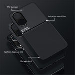Oppo A78 4G tekstureret stødsikkert cover, mobilcover i PU-læder + TPU med indbygget metalplade