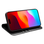 QIALINO For iPhone 15 Pro Shockproof Genuine Leather Flip Case Full Protection Wallet Cover Stand