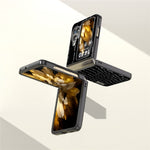 ABEEL For Oppo Find N3 Flip 5G Crocodile Texture Phone Cover Genuine Cow Leather Coated PC Folding Case