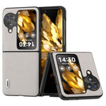 ABEEL För Oppo Find N3 Flip 5G mobilskal Texturerat Äkta Koläder Belagt PC Vikbart mobilskal