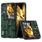 ABEEL For Oppo Find N3 Flip 5G Mahjong Texture Folding Phone Case Genuine Cow Leather+PC Cover