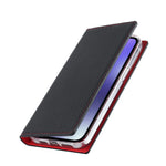 For iPhone 15 Pro Max Genuine Cow Leather Wallet Stand Case Litchi Texture Phone Cover with Strap