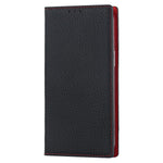 For iPhone 15 Pro Max Genuine Cow Leather Wallet Stand Case Litchi Texture Phone Cover with Strap