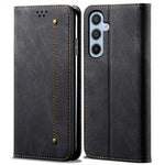 Til Samsung Galaxy M34 5G / F34 5G Jeans Stof Tekstur Telefon Stand Cover Pung Telefonetui PU Læder Skal