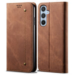 Til Samsung Galaxy M34 5G / F34 5G Jeans Stof Tekstur Telefon Stand Cover Pung Telefonetui PU Læder Skal