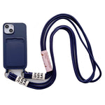 For iPhone 15 Plus Liquid Silicone Phone Case Card Slot Protective Cover with Strap