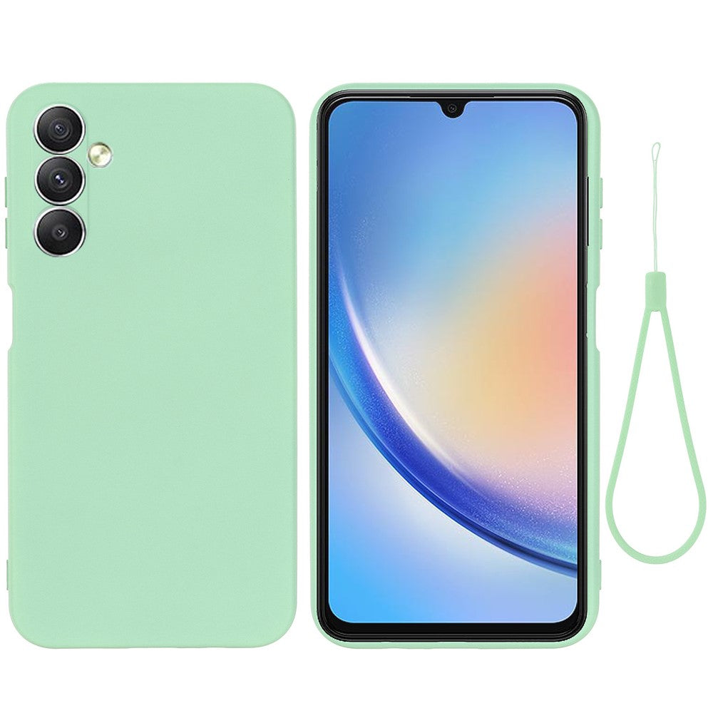 Liquid Silicone Phone Case for Samsung Galaxy F34 5G / M34 5G , Soft Lining Shockproof Phone Cover Shell