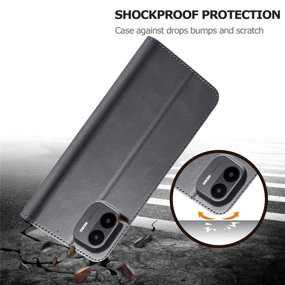 LC.IMEEKE For Xiaomi Redmi A1 4G / A2 4G Wallet Phone Case Calf Texture Stand Leather Phone Cover