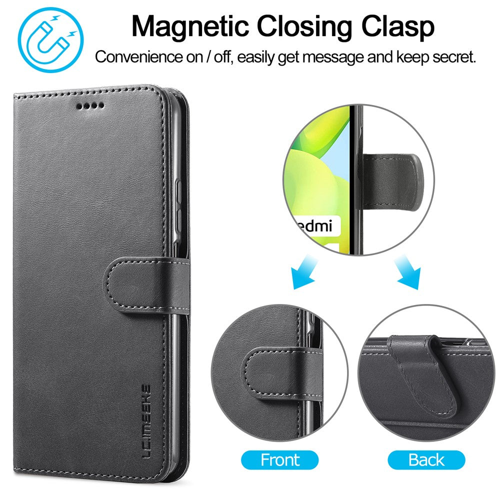 LC.IMEEKE For Xiaomi Redmi A1 4G / A2 4G Wallet Phone Case Calf Texture Stand Leather Phone Cover