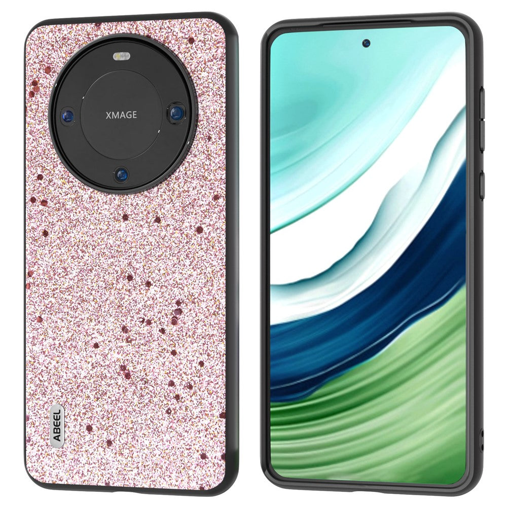ABEEL Glitterläderfodral i TPU+PC för Huawei Mate 60, reptåligt mobilskal
