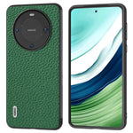 ABEEL Litchi Texture Phone Case for Huawei Mate 60 , Cowhide Leather Coated PC+TPU Phone Cover