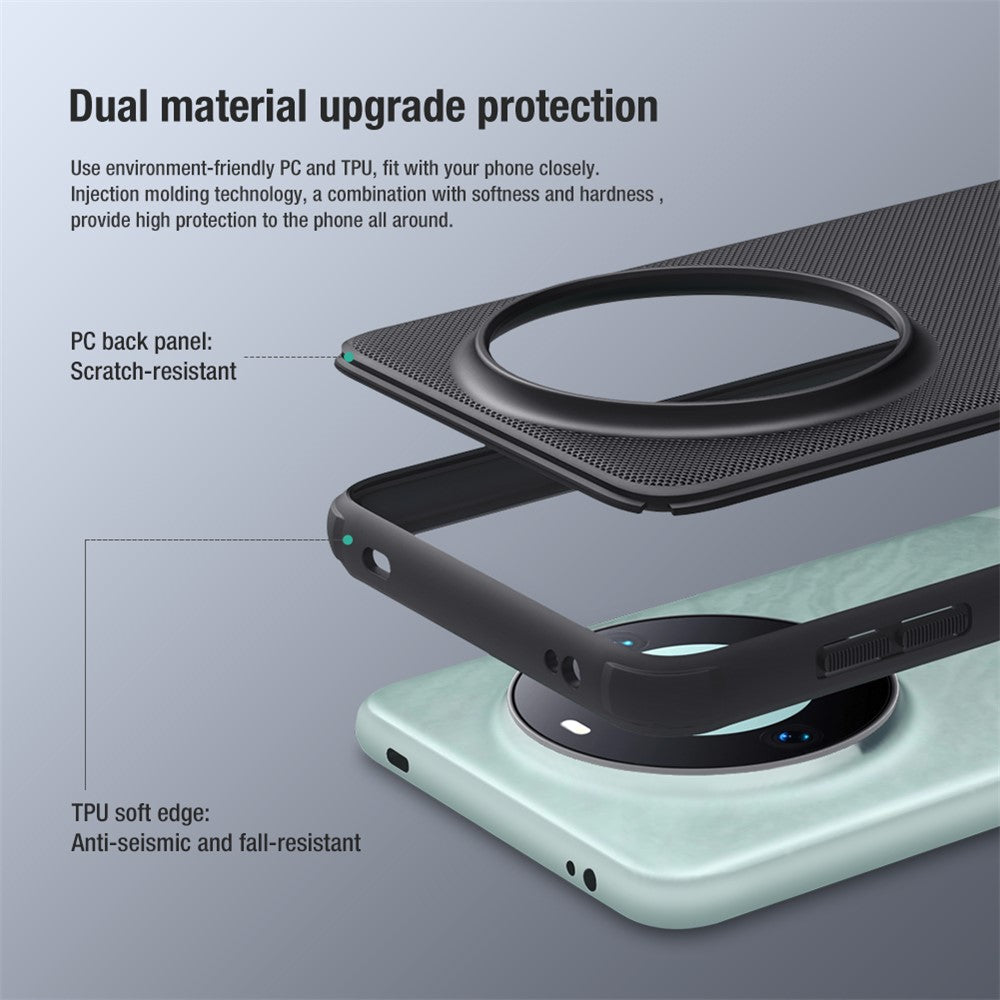 NILLKIN Super Frosted Shield Pro Phone Case for Huawei Mate 60 Pro Matte PC+TPU Phone Back Cover