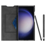Samsung Galaxy S22 Ultra 5G Cover med kortholder og stativ Nappa-tekstur PU-læder + PC-mobilcover