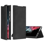 Samsung Galaxy S22 Ultra 5G Cover med kortholder og stativ Nappa-tekstur PU-læder + PC-mobilcover