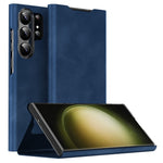 Samsung Galaxy S22 Ultra 5G Cover med kortholder og stativ Nappa-tekstur PU-læder + PC-mobilcover