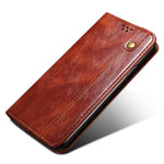 For Oppo A78 4G Waxy Crazy Horse Texture Anti-fall Cover PU Leather Stand Wallet Phone Shell