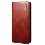 For Oppo A78 4G Waxy Crazy Horse Texture Anti-fall Cover PU Leather Stand Wallet Phone Shell