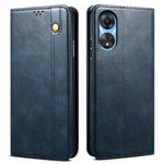 For Oppo A78 4G Waxy Crazy Horse Texture Anti-fall Cover PU Leather Stand Wallet Phone Shell